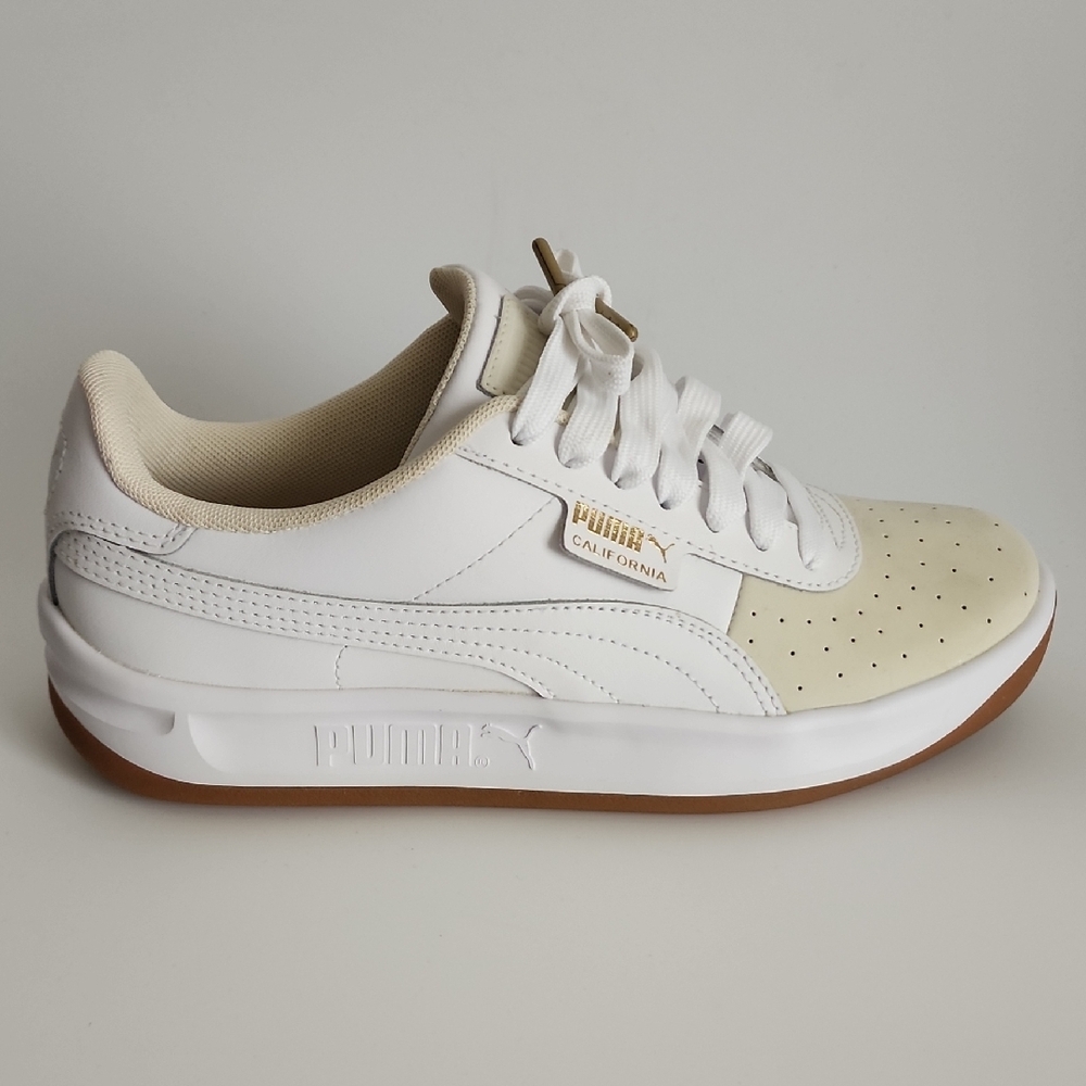 Puma California White and Beige Sneakers